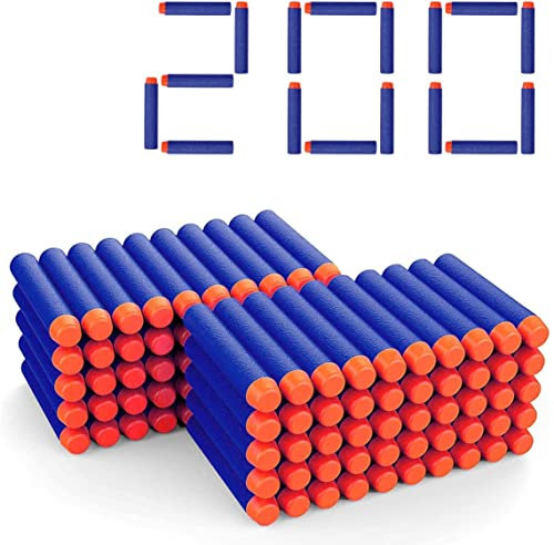 DEWEL Foam Bullet Darts 200 Stück, Schaumstoff-Darts, Nachfüllungen für Spielzeugpistolen Serie Pistolen für Kinder