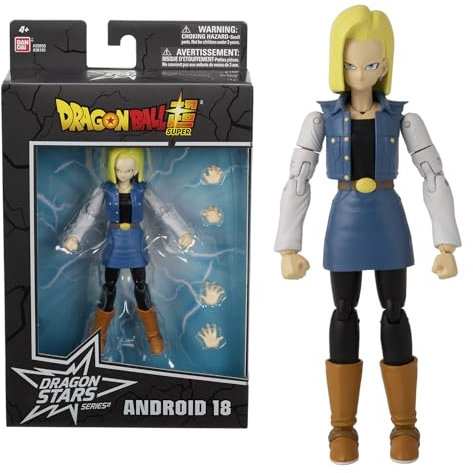 BANDAI - Dragon Ball Super - Figur Dragon Stars 17 cm - Android 18 - Offizielle Dragon Ball Lizenz - Bewegliche C-18 Cyborg Figur - Spielzeug für Kinder ab 4 Jahren - Actionfigur - 36191