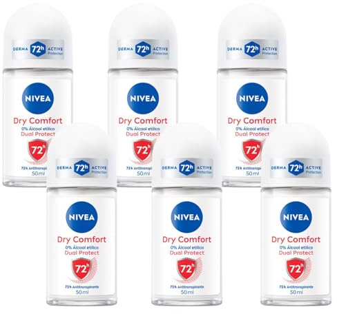 6er Pack - NIVEA Deodorant Dry Comfort Deoroller - 50 ml