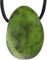 Nephrit Jade Tropfenanhänger | Gebohrter Trommelstein Anhänger mit Baumwollband | Hochwertiger Edelsteinanhänger