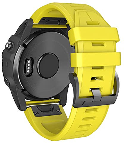 ANBEST Bracelet pour Garmin Fenix 6/6 Pro, Fenix 5/5 Plus, Fenix 7/7 Pro, Epix 2/Epix Pro 47mm, Forerunner 965/945/935/745, Approach S62 Bracelet QuickFit 22mm Remplacement Bracelet en Silicone, Jaune