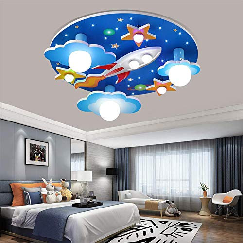 LED Deckenlampe Kinderzimmer Universum Sternenhimmel Deckenleuchte Wohnzimmerlampe Kinder Arbeitszimmer Indoor Deckenbeleuchtung Junge Mädchen Schlafzimmer Cartoon Deckenspot Mit Fernbedienung Ø61cm