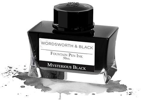 Wordsworth and Black Füllfederhalter-Tintenflasche (50 ml), [Schwarz] Füllfederhalter Tinte in Flaschen; Flasche im klassischen Design Glatter Fluss 50 ml