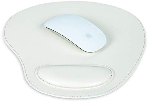 Londo Tapis de Souris Ovale en Cuir PU avec Repose Poignet - Ergonomique Confort Tapis de Souris