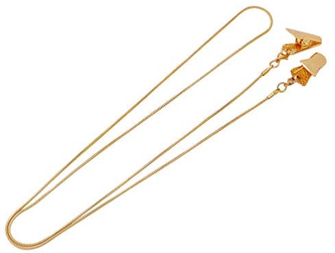 Milisten Bandana Lanyard Brillenkette Servietten Clips Huthalter Clip Kupfer Golden Kette mit Clips Lätzchenhalter Clips Serviettenkette Mundbedeckung Lanyard Tragbar Nackenband Aufbewahrung