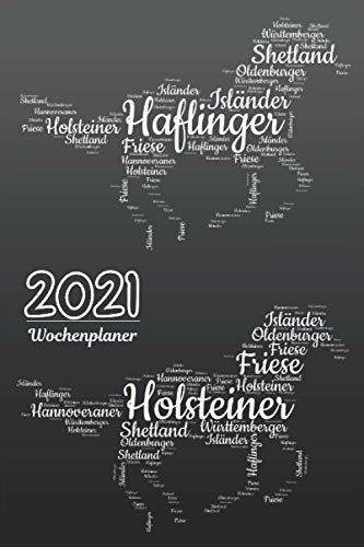 Wochenplaner 2021 Pferde: Timer A5 klein mit ToDo Liste | Wochenkalender | Organizer | Kalenderbuch | Tagebuch | Terminkalender | Motiv: Pferderassen 2