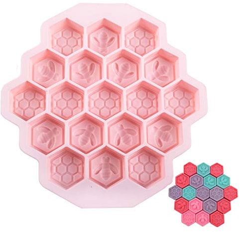 Molde De Silicona Panal Moldes Silicona Abejas Moldes Jabón Silicona Molde Para Hornear Moldes Cubitos Hielo Moldes Jabón Multiusos 19 Pozos Para Hornear Pasteles Postres Fabricación Jabón Artesanal