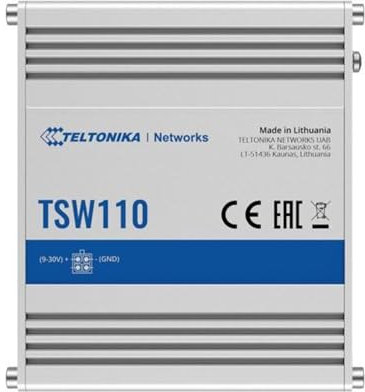 Teltonika TSW110 conmutateur réseau Non-géré Gigabit Ethernet (10/100/1000) Connexion Ethernet, compatible con l'alimenta