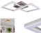 LED Deckenleuchte Batuna, moderne 1-flammige Deckenlampe aus Metall in Nickel matt und Kunststoff in weiß, eckige Zimmerlampe, 1 x LED 16 Watt, 3000 Kelvin, 2000 Lumen