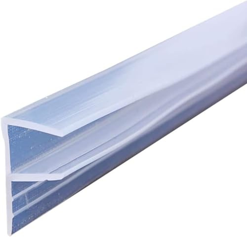 Duschtürdichtung 6/8/10/12 mm, gebogene Duschtürdichtung für Duschtrennwände, Ersatzdichtung für Badewannen, Duschdichtung aus Gummi, gerade Glasboden Duschtür (12 mm, Typ F 200 cm)