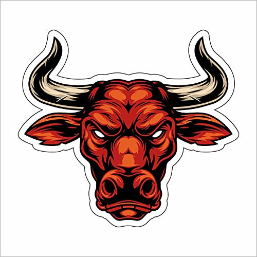 AMA SHOP Adesivo Sagomato Toro | Adesivi per Auto | Sticker per Casco, Moto, Camper | Adesivo in PVC per Decalcomania Vetrofanie Parete, Murale