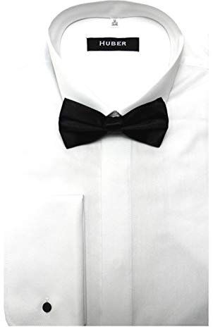 HUBER Herren Smokinghemd Langarm weiss inkl. Fliege schwarz u. Manschettenknöpfe M