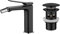 Ibergrif M15004B Praga, rubinetto per bidet, miscelatore per lavabo &, Scarico Lavabo Bagno Universale Pop up 1/4 '', Valvola Piletta Lavandino Click Clack