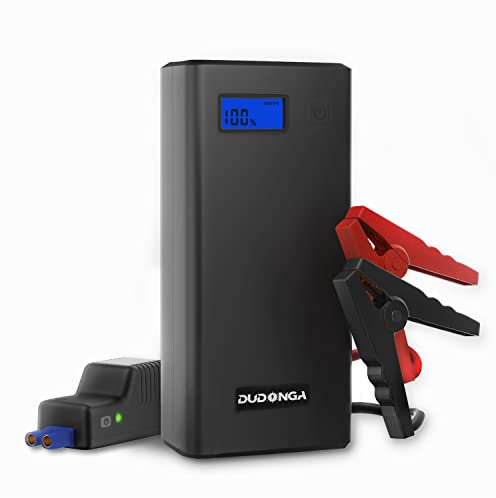 DUDONGA Avviatore Batteria Auto, 1000A 12800mAh Portatile Avviatore Emergenza per Auto/Moto (Motori Fino a 7.0L Benzina/5.5L Diesel), Avviatore Auto con QC 3.0 e Tipo C, Torcia a LED (nero profondo)