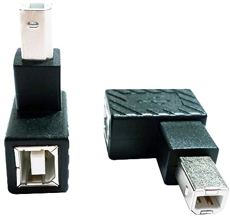 SHANFEILU 90 Degree USB 2.0 Type B Printer Adapter,USB 2.0 B Male to Type B Female Right Angle Print and Data Transfer Extension Connector for Printer Scanner Fax HDD 2 pcs