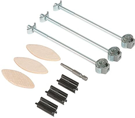 Trend ZIPBOLT Slimline Worktop Connector Kit, 16-25mm Thickness, Zinc-Plated Steel, Laminated Chipboard & Solid Wood Compatible, ZIP/25/158/3