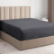 Spannbettlaken 140x200cm aus 100% Baumwolle für Matratzen bis 40 cm Höhe - Premium Bettwäsche mit 400 Fadenzahl - auch für Boxspringbett - Einzelpackung - OEKO-TEX - Spannbetttuch 140x200 – Dunkelgrau