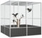 Kavolet Vogelkäfig Groß Vogelvoliere Vogelhaus Außen Aufzuchtkäfig Außenvoliere Käfig Vogelhaus Voliere Anthrazit 213,5x217,5x211,5 cm Verzinkter Stahl