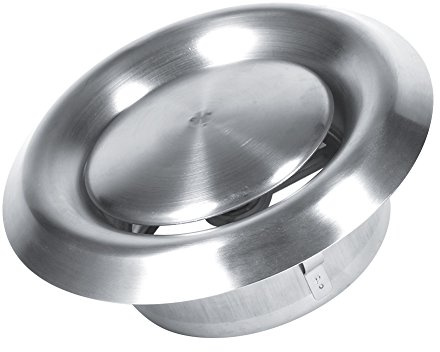 Ventilaciones de Aire de Acero Inoxidable Rejillas de Ventilación para Salida de Aire Cubierta de Rejilla Ajustable Ventilación de Conductos Redondos Ventilación de Aire para Techo(100mm)