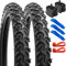 YunSCM 2Pcs Faltbar 18 Zoll Reifen 18x2.125 Mantel 57-355 Plus 2Pcs 18 Zoll Schlauch AV32mm Ventil kompatibel Mountainbikes, Rennräder, Citybikes 18x2.10 18x2.125 18x2.25 Fahrradreifen und schlauche