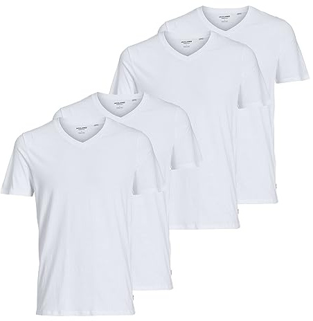 JACK & JONES Herren Shirts T-Shirts Basic V-Neck Tee SS 4er Pack