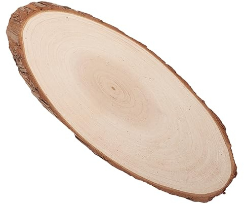 EXCEART Ovales Naturholzscheiben: Holzstücke aus unbehandeltem Naturholz mit Rinde, handgemachte ovale Scheiben für Tische, Tischläufer