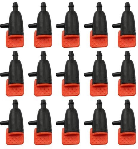 LQ Industrial 15PCS Einstellbare Automatische Tropfbewässerung Emitter Flow Tropfköpfe Garten Bewässerung Pflanzen für Gewächshäuser Garten Beete Gemüse Kräuter Gärten Baumschulen Hause Rasen Rot