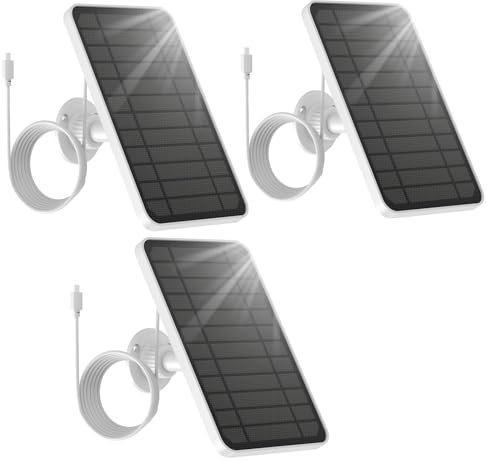 [3 pcs ] 5V 5W Solarmodul kompatibel mit Eufy cam 2C/Eufy 2C Pro/Eufy 2 Pro/Eufy 2/Eufy E20/Eufy E40/Eufy E Solarmodul-Ladegerät mit eufy Solarmodul-Zubehör, 360° Verstellbarer Ständer