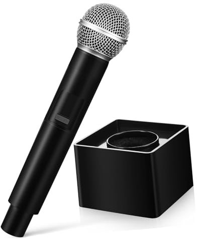 ABOOFAN Simulated Microphone Speech Feedback Microphone Model Microphone Logo Flag Station Toy Microphone News Reporter Costume Pretend Play Microphone Mics Child Game Props Metal Echo