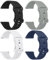 AK Pack 4 Bracelets de Montres Silicone avec Nouvelle Boucle 20mm 22mm, Remplacement Dégagement Rapide pour Femme Homme 20mm, 22mm (22mm, Gris/Bleu/Noir/Blanc)