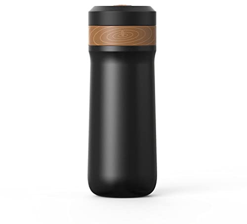 Hduacuge 2 in 1 tragbare Kaffeemaschine 320 ml Kaffeepresse Französische Kaffeemaschine Edelstahl gekühlt isoliert 8H Reisebecher mit Filter