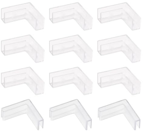 UFURMATE Glasverbinder, Kunststoff, 90 Grad, Glasklemmen, transparentes Glas auf Glasverbinder, randloser Clip-Halter zur Befestigung oder zum Selbermachen von Aquarien, Glas-Acryl-Vitrine (7,7 mm),