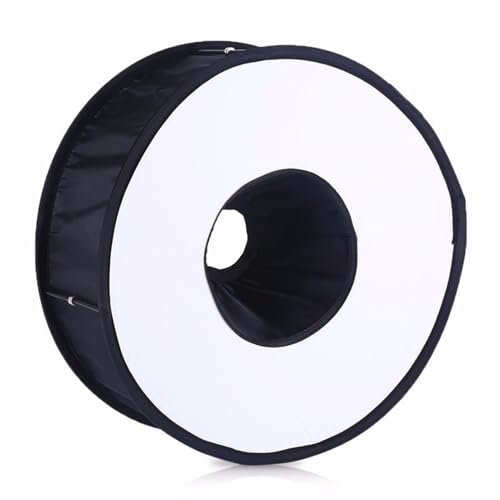 Difusor de Flash de Anillo Plegable, 17 Pulgadas Universal Portátil Difusor de Flash de Anillo Softbox Plegable Mini Cúpula Redonda de Belleza con Bolsa de Almacenamiento, para