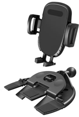 JNNJ Support De Téléphone à Fente CD pour Voiture, Support Universel De Téléphone CD pour Voiture avec Pince Réglables, Rotation 360° du Support De Téléphone à Fente CD pour Voiture(Noir)