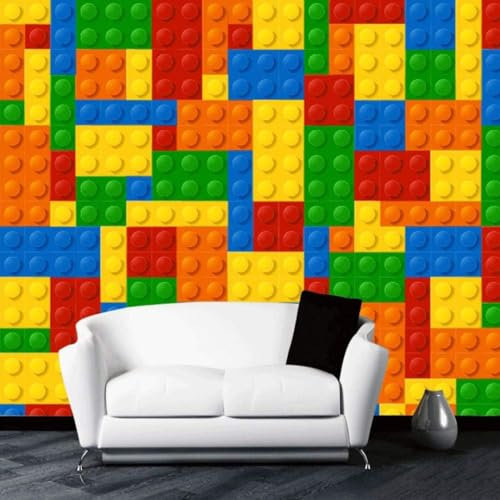 Fototapete 3D Bricks Kinderzimmer Schlafzimmer Spielzeugladen Hintergrund Babyzimmer Tapete Wanddekoration fototapete 3D Tapete effekt Vlies wandbild Schlafzimmer-150cm×105cm