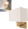 Stilvolle Moderne Leinen-Wandlampe, Wandleuchte, Innen-Nachtlicht mit Gold-Finish für Schlafzimmer, Wohnzimmer
