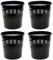 Acan Tradineur - Pack de 4 Papeleras de plástico con Rejilla - Cubo para Basura - Ligera y Resistente - Fabricada en España - Ø 27,5 x 28 cm - Color Negro