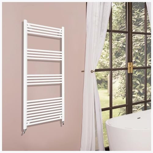 OCEAN ITALY Scaldasalviette Termoarredo Bagno 1500x600mm Radiatore a Parete in Acciaio al Carbonio Riscaldamento ad Acqua Calda Bianco