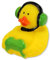 Gaming Badeente – Ca. 5 cm Groß, Aus Vinyl, Trägt Controller und Headset, 3 Farben Wählbar: Blau, Schwarz, Grün (Grün)