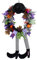 Dball Halloween Kranz Hexen Deko Thema Türkranz Halloween Deko Haustür mit Hexen Hut Kürbis Schleifen Innen Outdoor Halloween Deko für Haustür Fenster Veranda Wände