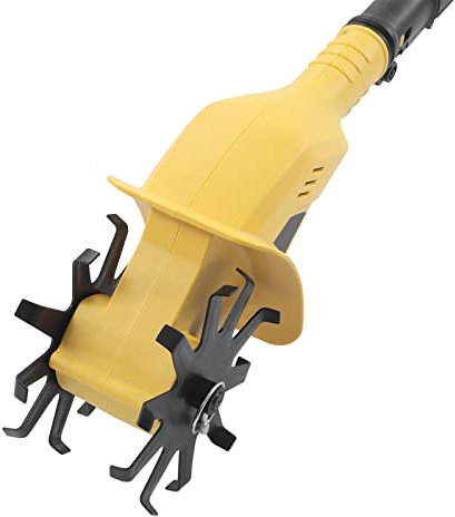 Hanmorfarbi Fresa a terra ricaricabile, 20 V, 250 rpm, fresa elettrica a batteria, piccola zappa elettrica con asta retrattile per prato, cortile, lavorazione del suolo