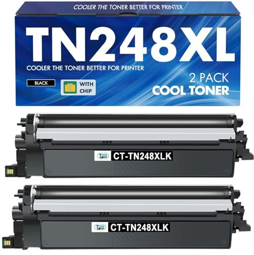 TN248XL MFC-L3760CDW Schwarz Toner Cartridges: Kompatible für Brother TN248BK TN248XLBK TN248XL MFC-L3740CDW TN248 TN-248XL DCP-L3560CDW MFC-L3740CDWE MFC-L8390CDW HL-L3240CDW HL-L3240CDW (2 Pack)