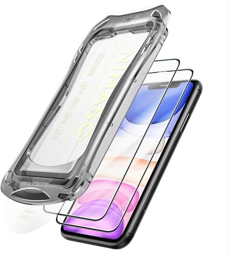 NIMASO for iPhone 11/XR Screen Protector 6.1-Inch, Dust-free Instant Installation, 9H Hardness HD Clear Tempered Glass Film, Full Coverage, Military Grade Shatterproof, Anti-Scratch, 2 Pack