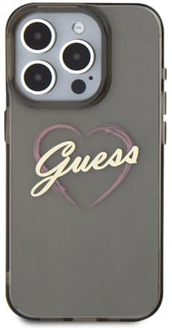 CG MOBILE Guess GUHCP16LHCHGSPK Hülle für iPhone 16 Pro 6.3 Schwarz hardcase IML Heart