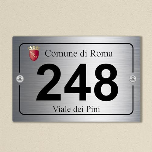 Pubblimania NUMERO CIVICO PERSONALIZZATO (Civico con comune)