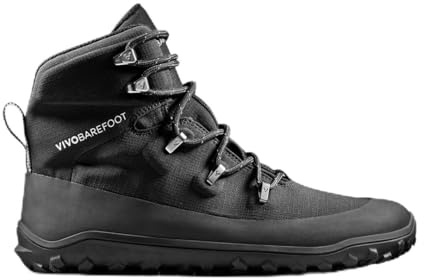 VIVOBAREFOOT Tracker Textile AT Mens Barefoot Hiking Boots | Waterproof, Lightweight & Puncture Resistant | All Weather & Terrains | Wide Fit Grounding Shoes | Obsidian