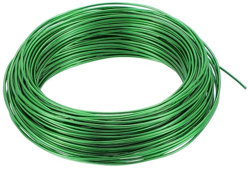 PATIKIL 1,5mm Filo Bonsai, 1 Rotolo Filo di Alluminio Anodizzato Floreale Filo per Alberi 95Ft per Fissaggio Rami da Giardino, Verde