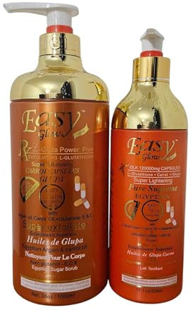 Easy Glow Carrot Exfoliating Lightening Body Wash & Body Lotion 1000ML
