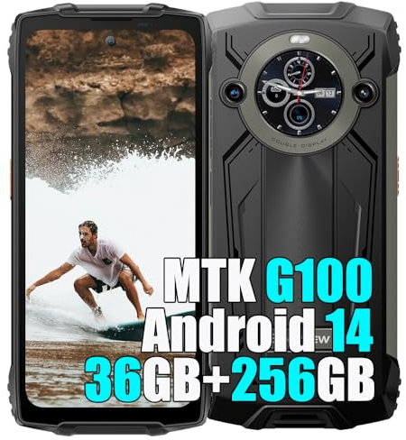 Blackview BV8200 Rugged Smartphone 2025, 36GB+256GB/2TB Telefono Robusto, 6.5 FHD+ Doppio Display Telefono Indistruttibile, 8800mAh, 50MP+32MP, 4G Cellulari Resistente, NFC, OTG, GPS, 2 Anni Garanzia