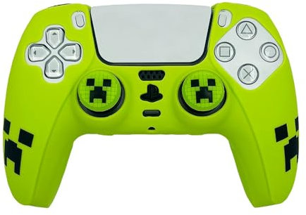 Crazy Diy - PS5 Controller Skin mit 2 Daumengriffen, Spieldesign, Limettengrün
